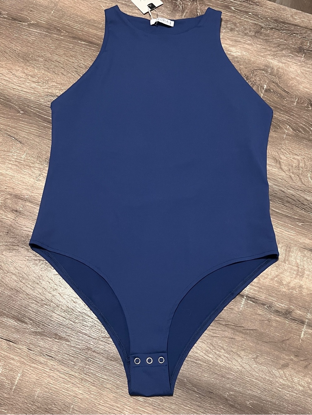 ReoRia Navy High-Neck Bodysuit
